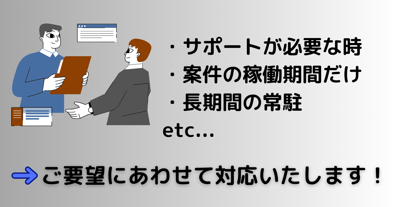 訪問支援や常駐支援の対応例を図解した画像